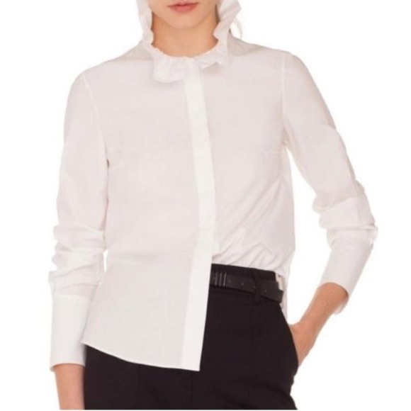 Akris Punto Women's US 10 Ruffled Turtleneck Blouse Top- Cream - Picture 13 of 13